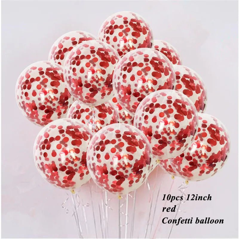 Gold Star Confetti Balloons - 10 Pcs For Celebrations