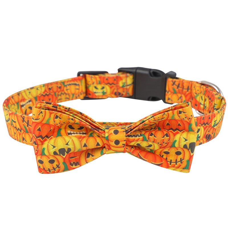 Spooky Cartoon Patterns Halloween Dog Collars - Adjustable Sizes