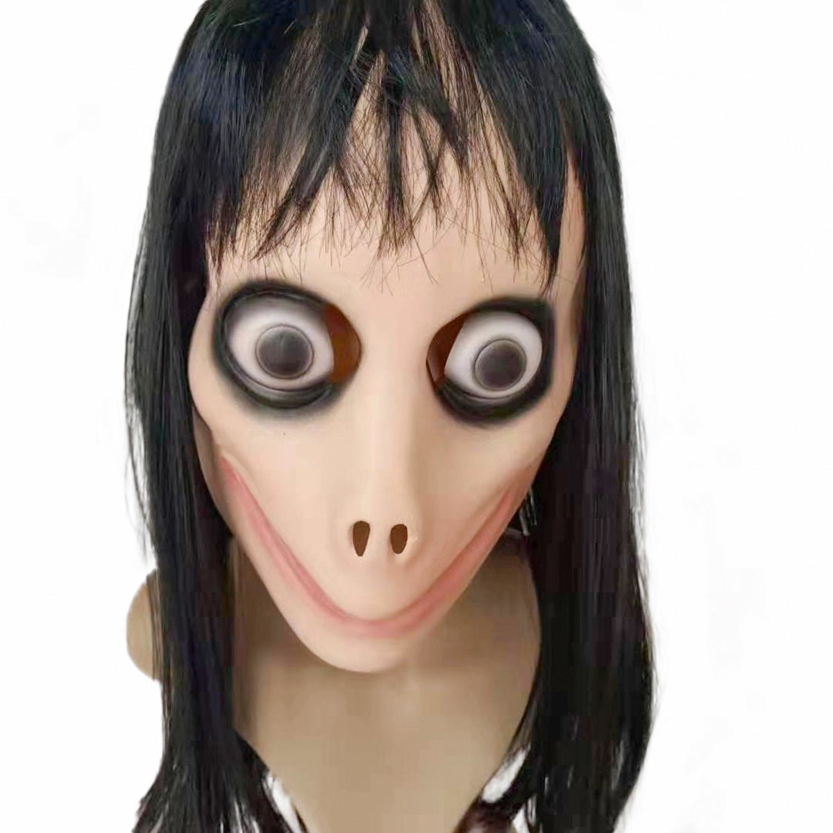Ghost Wig Mask - Lightweight Latex Costume for All Ages