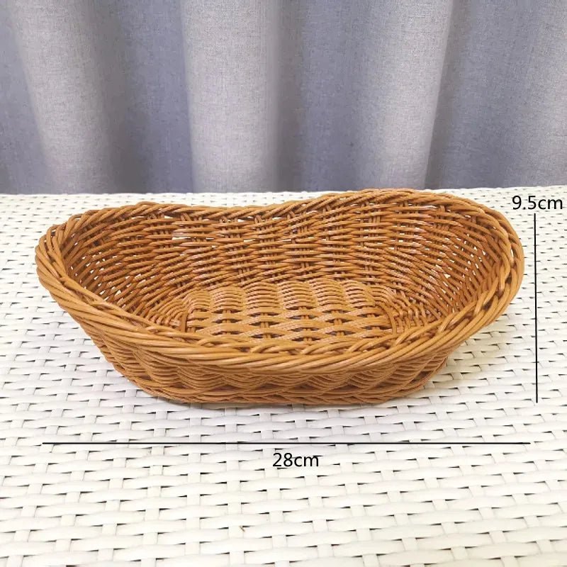 Set of 3 Durable Serving Baskets - Hand-Woven Rattan Design