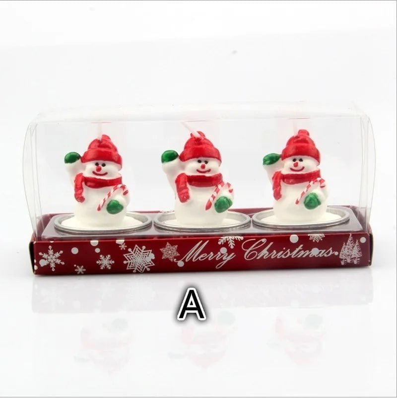 Handmade Christmas Candles - Cute Santa & Snowman Decor