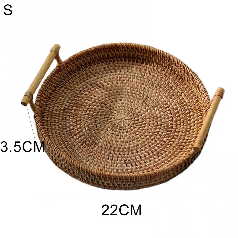 Round Rattan Tray - Eco-Friendly, Sturdy & Versatile
