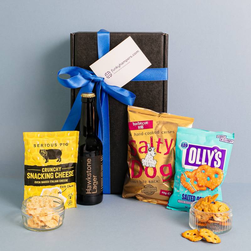 Hawkstone Lager and Bar Nibbles Hamper - Cake Pops Parties