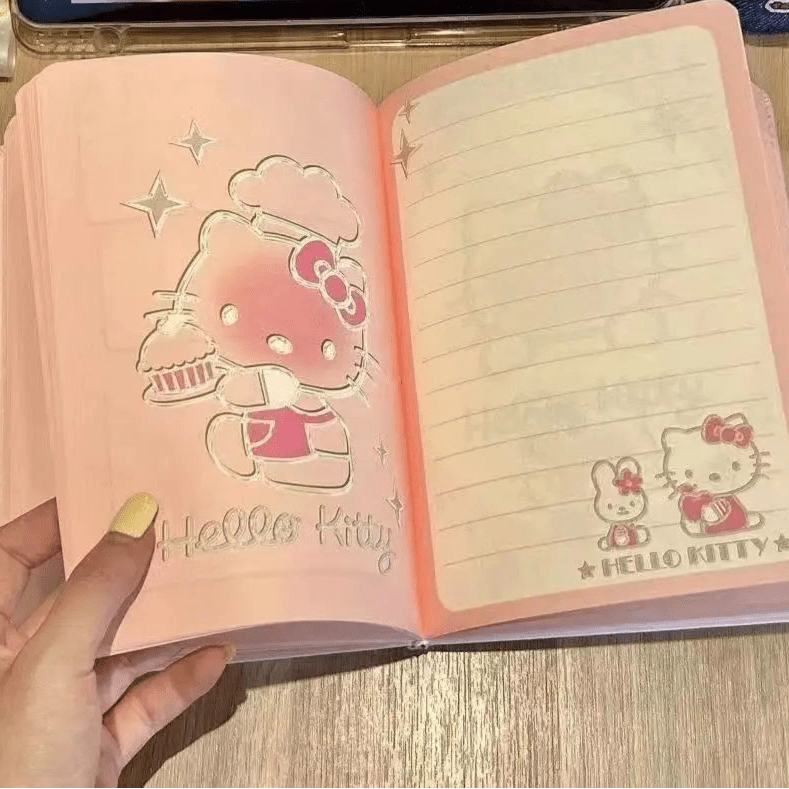 Hello Kitty A6 Notebook Cute Student Diary Coloring Pages Gift - Cake Pops Parties