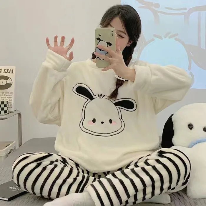 Hello Kitty Couple Winter Pajamas Sets - Kawaii Nightwear