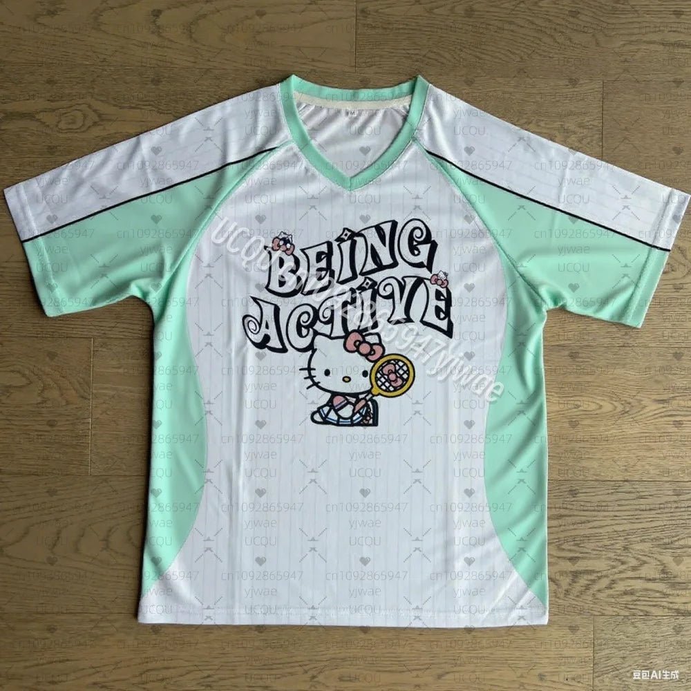 Trendy Summer T-Shirt: Hello Kitty Oversized V-Neck Tee
