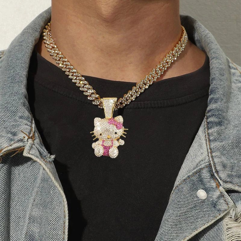 Hello Kitty Bling Choker Necklace - Full Diamond Accents