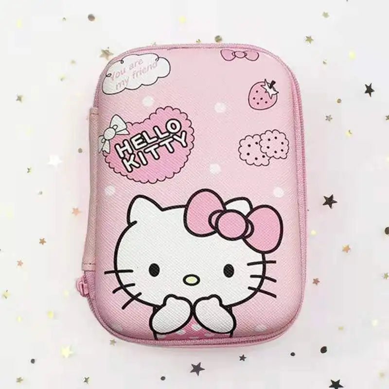 Cute Anime Cable Storage Bag: Hello Kitty & Kuromi Organizer