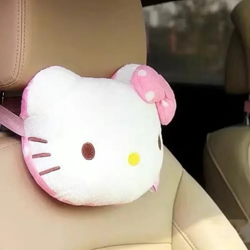 Hello Kitty Car Headrest Pillow - Plush Neck Support