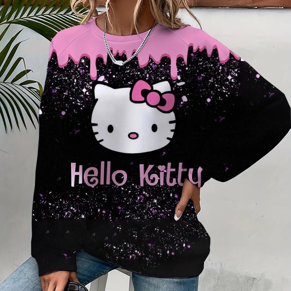 Hello Kitty Unisex Hoodie | Cute Anime Pullover for Couples