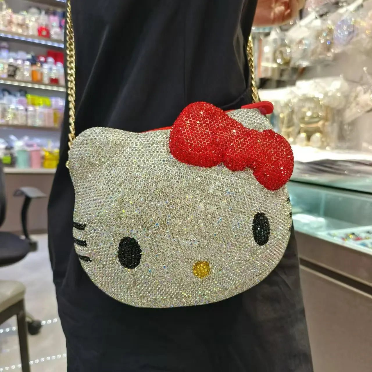 Hello Kitty Handbag - Diamond Messenger Bag for Girls
