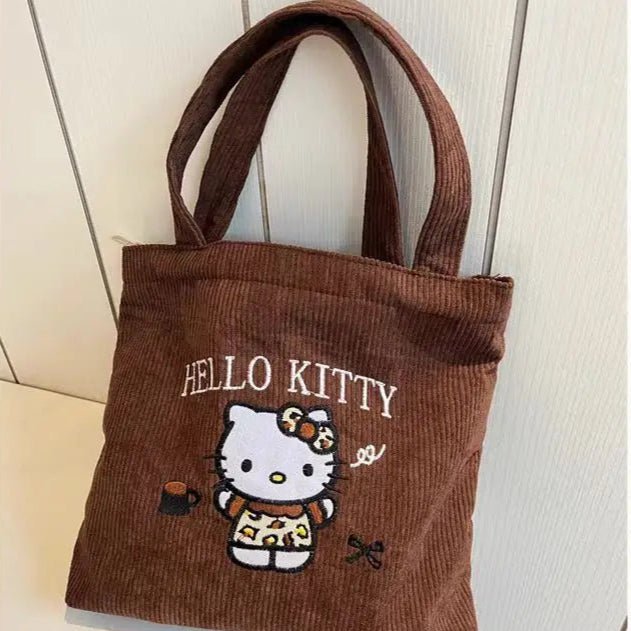 Hello Kitty Handbag - Cute Corduroy School Shoulder Bag