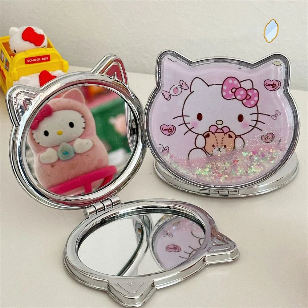 Hello Kitty Flowing Sand Mirror Design - Double-Sided