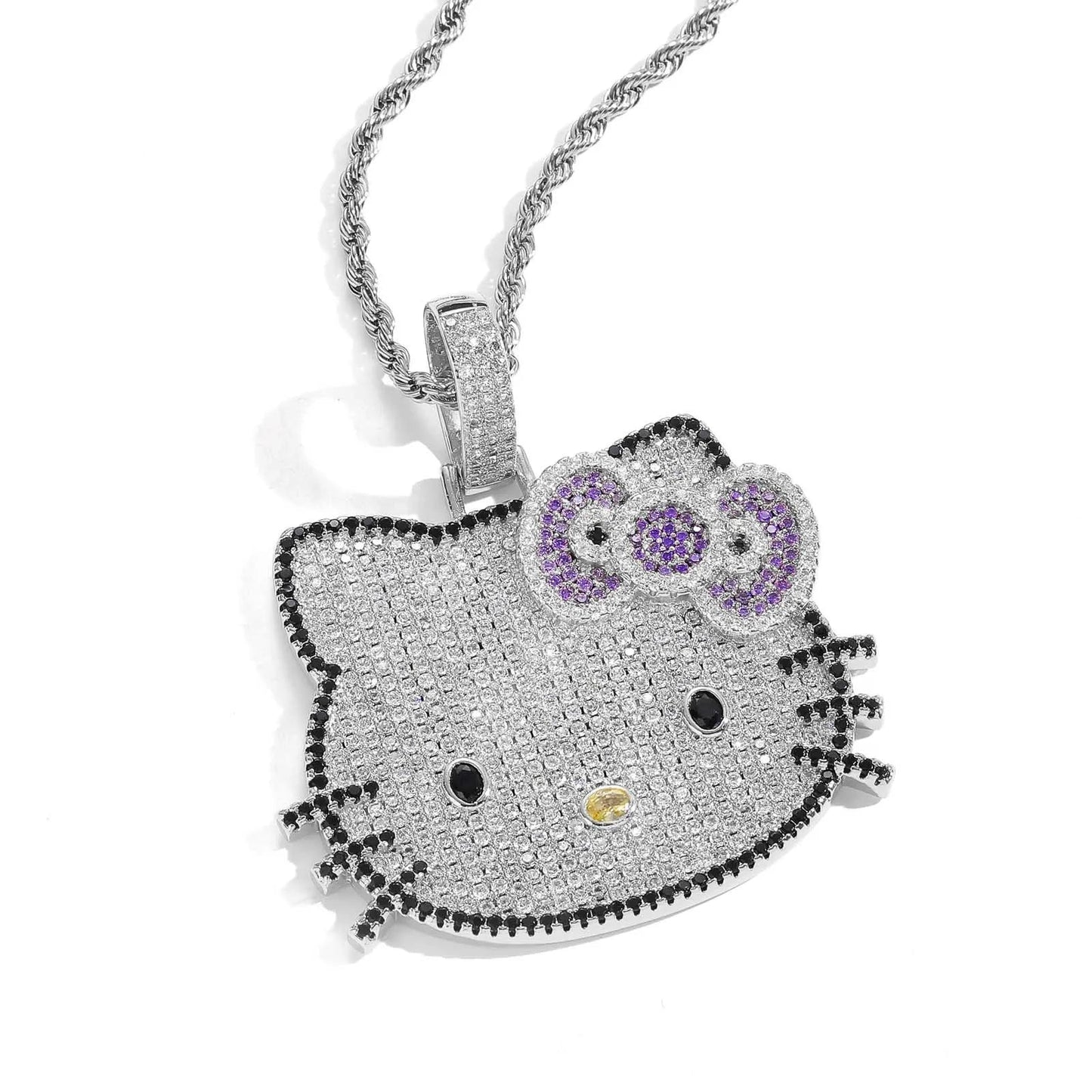 Hello Kitty Jewelry Hip Hop Chain Necklace with Pendant