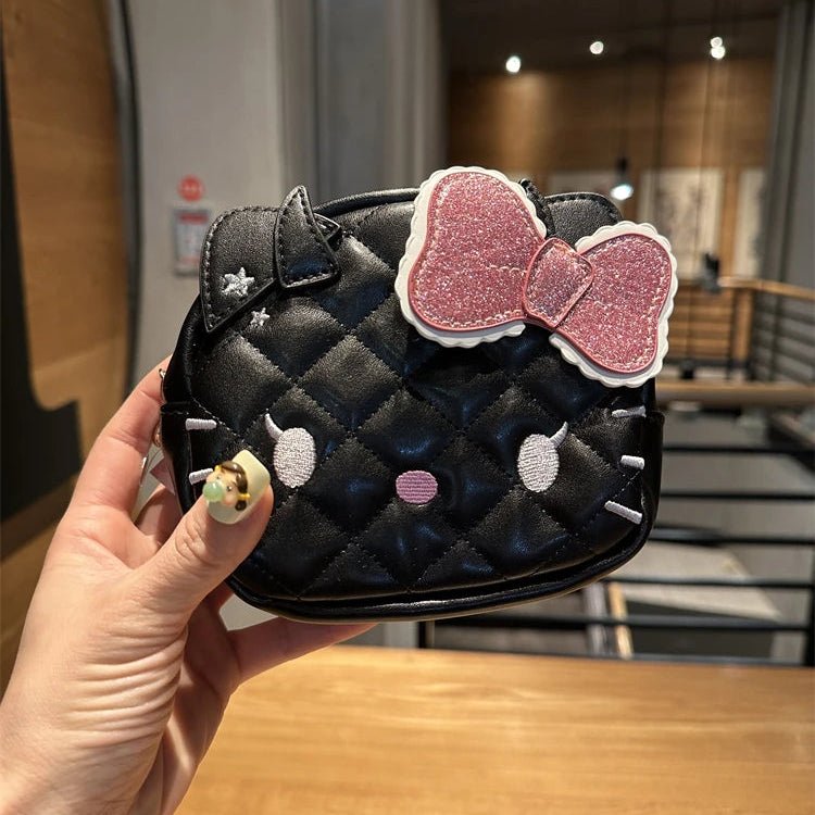 Hello Kitty Quilted Cosmetic Organizer - Cute PU Leather Bag