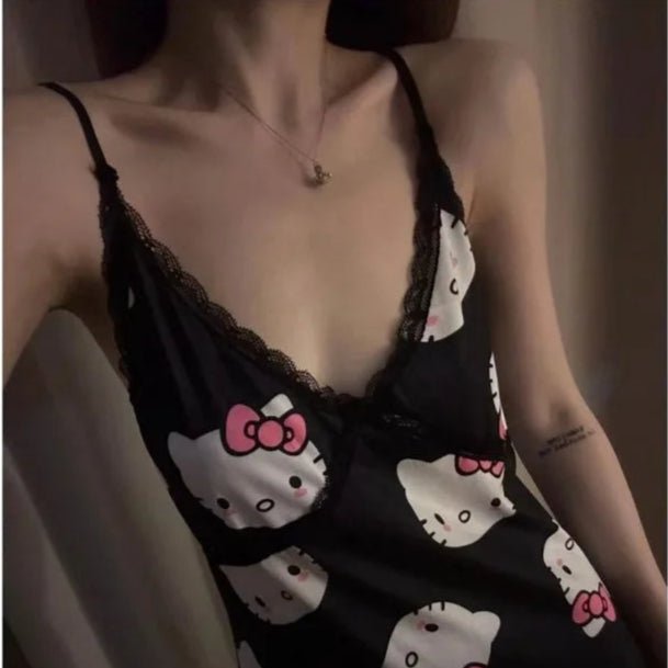 Hello Kitty Sleepwear Kawaii Suspender Nightgown Dress