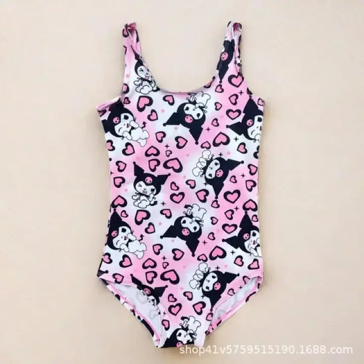 Sanrio Girls Swimsuit: Hello Kitty, Kuromi & My Melody 1-Piece