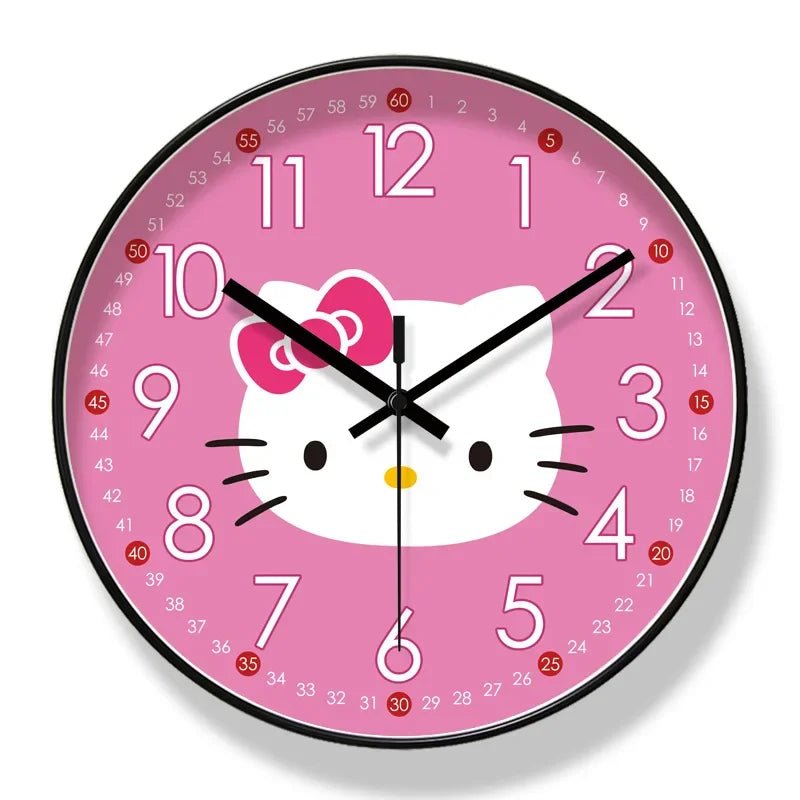Cute Wall Clock for Kids - Hello Kitty Educational Design