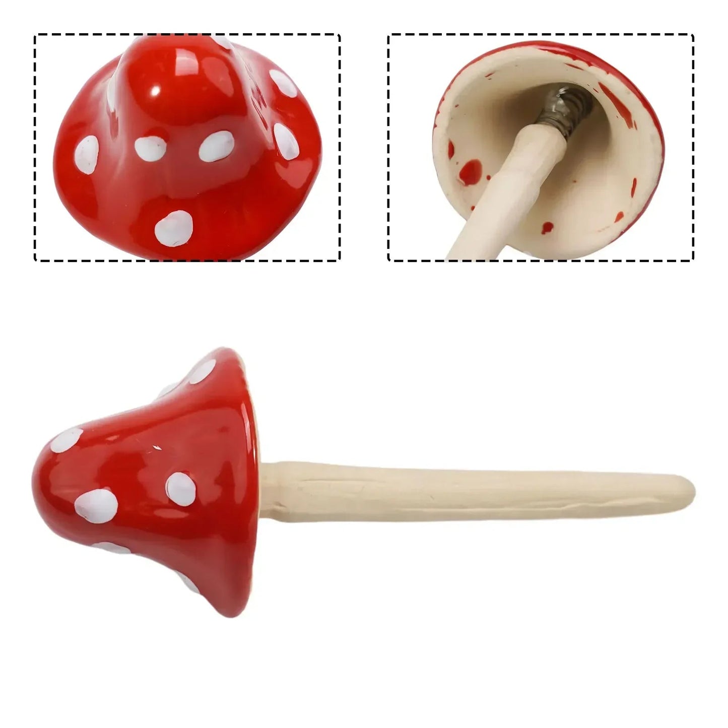 Whimsical Garden Decor: Hand-Finished Clay Mushroom Set