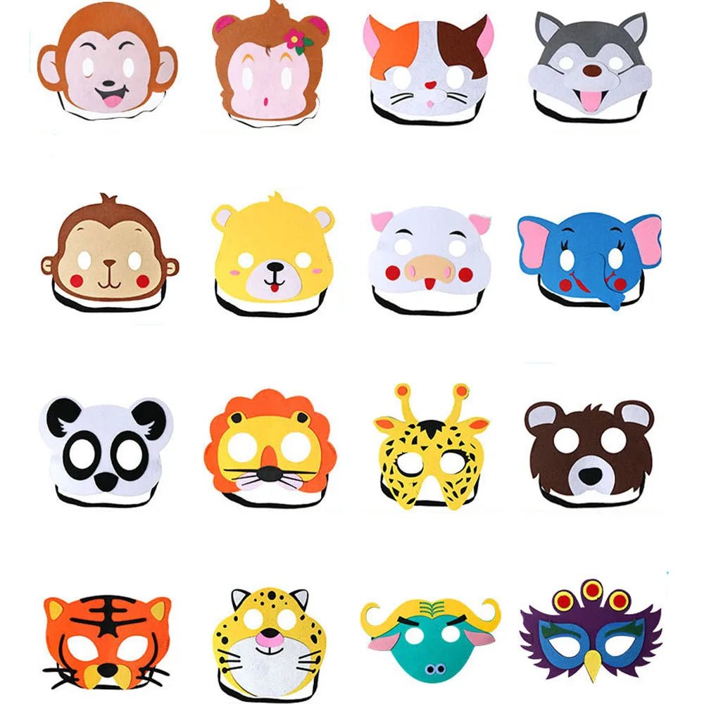 24 Jungle Animal Masks for Kids' Parties - Dress-Up Fun