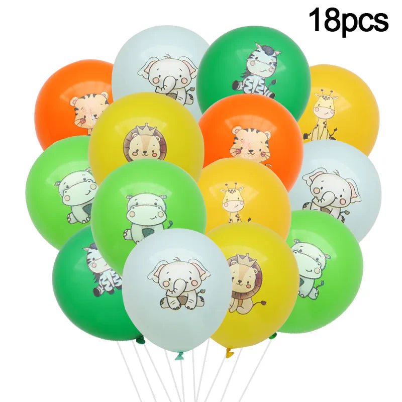 Jungle Safari Party Supplies Set - Animal Decor for Kids 1-5