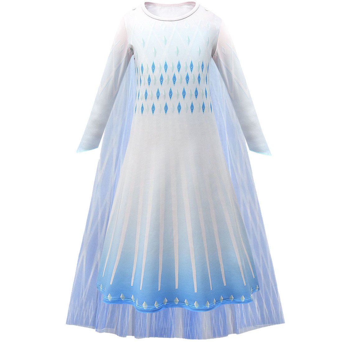 Adorable Girl's Costume Dress in Blue, Purple & Red Rose