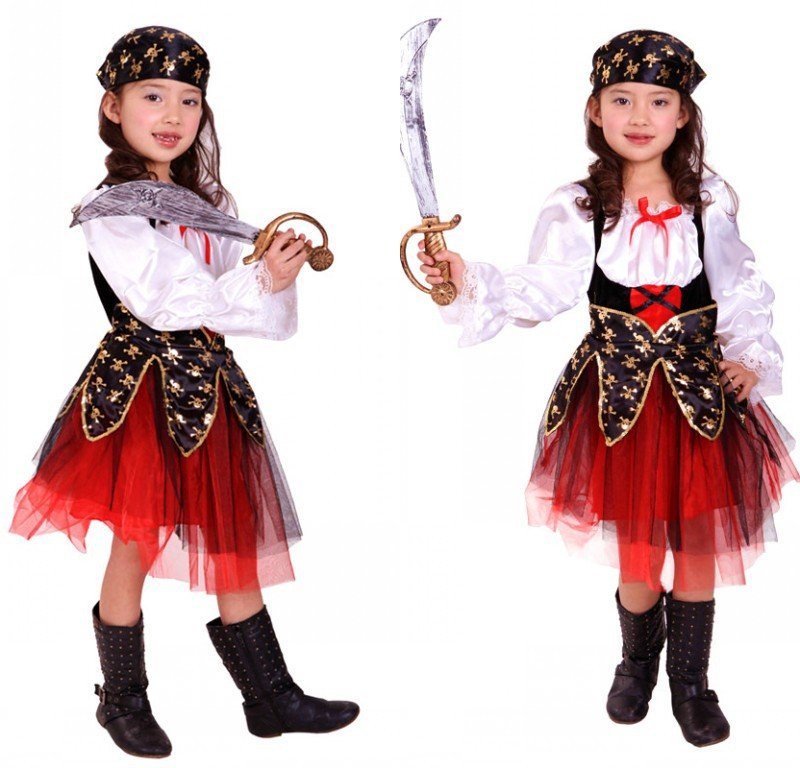 Kids Pirate Costume Set - High-Quality Spandex Outfit for M-XL