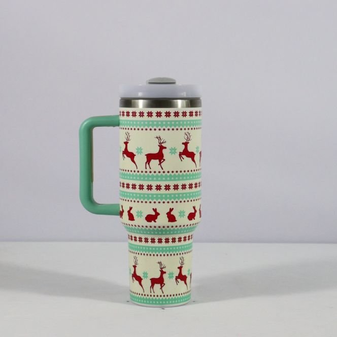 Insulated Christmas Tumbler 1200ml - Leak-Proof Steel