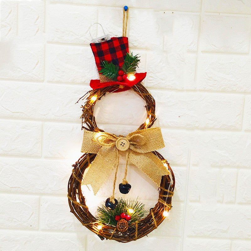 40Cm LED Christmas Garland - Rattan & Warm Glow Decor