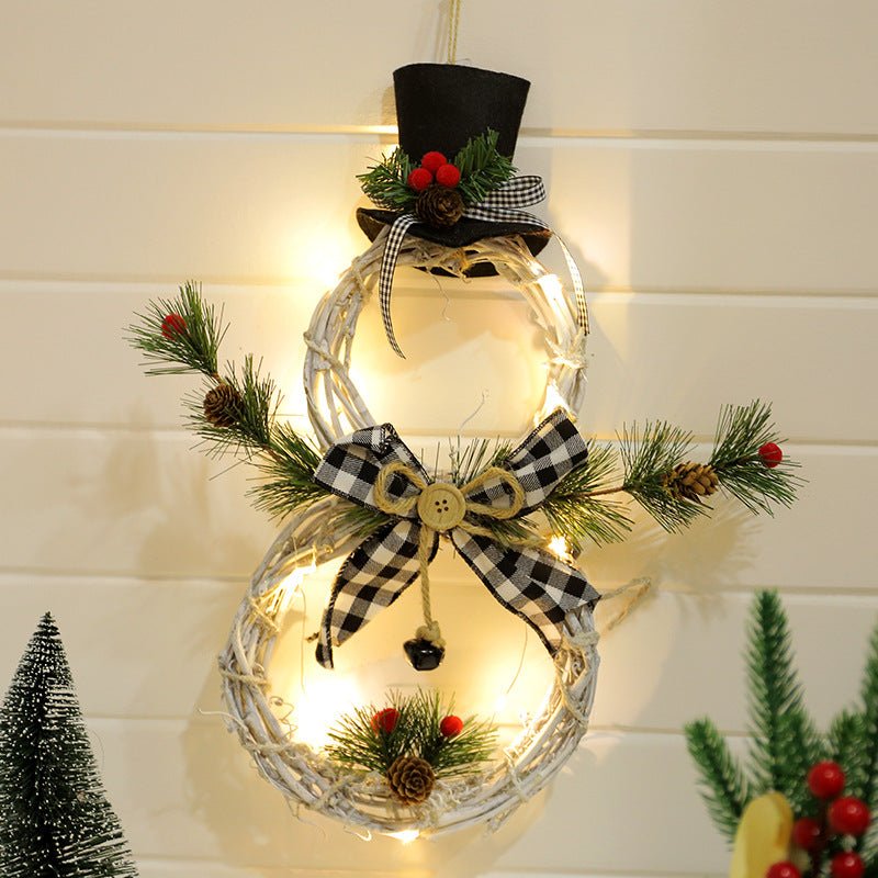 LED Christmas Wreath Garland - Battery-Operated Holiday Decor
