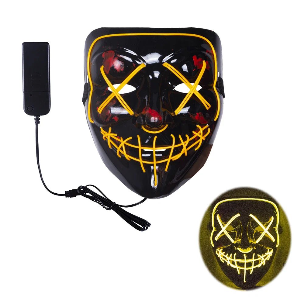 Adjustable LED Mask - Glow in the Dark Halloween Costume