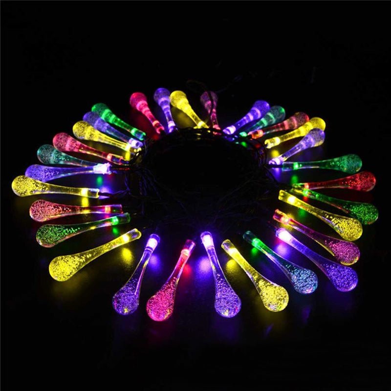 Solar Powered String Lights - Waterproof Water Drop Fairy Lights