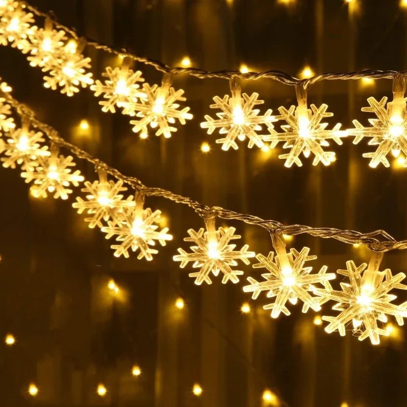 LED Snowflake Lights Garland - 102080 Multi-Colour & White