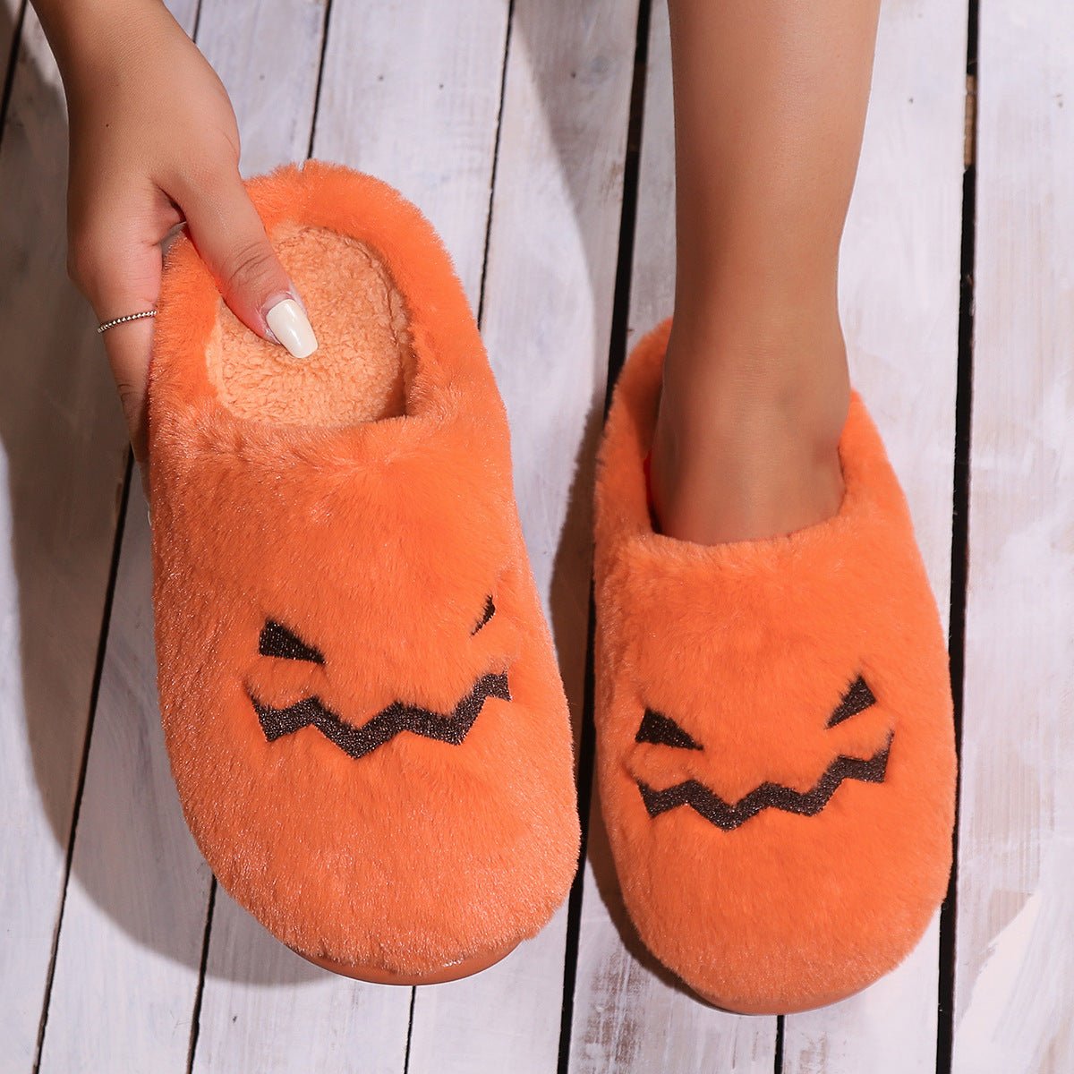 Pumpkin Cotton Slippers - Non-Slip Cozy Indoor/Outdoor