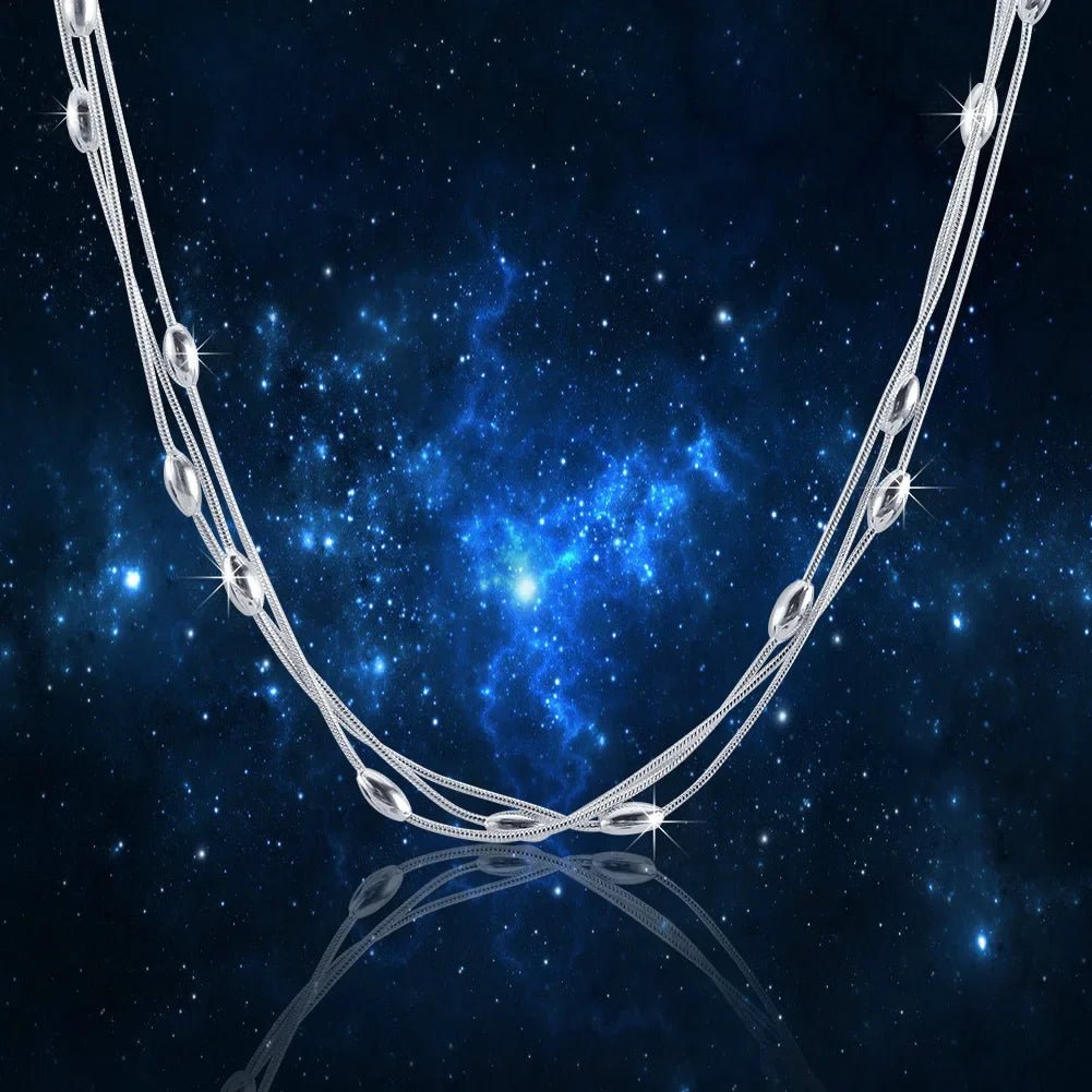 Luxury Sterling Silver Charms Beads Necklace - Cake Pops Parties