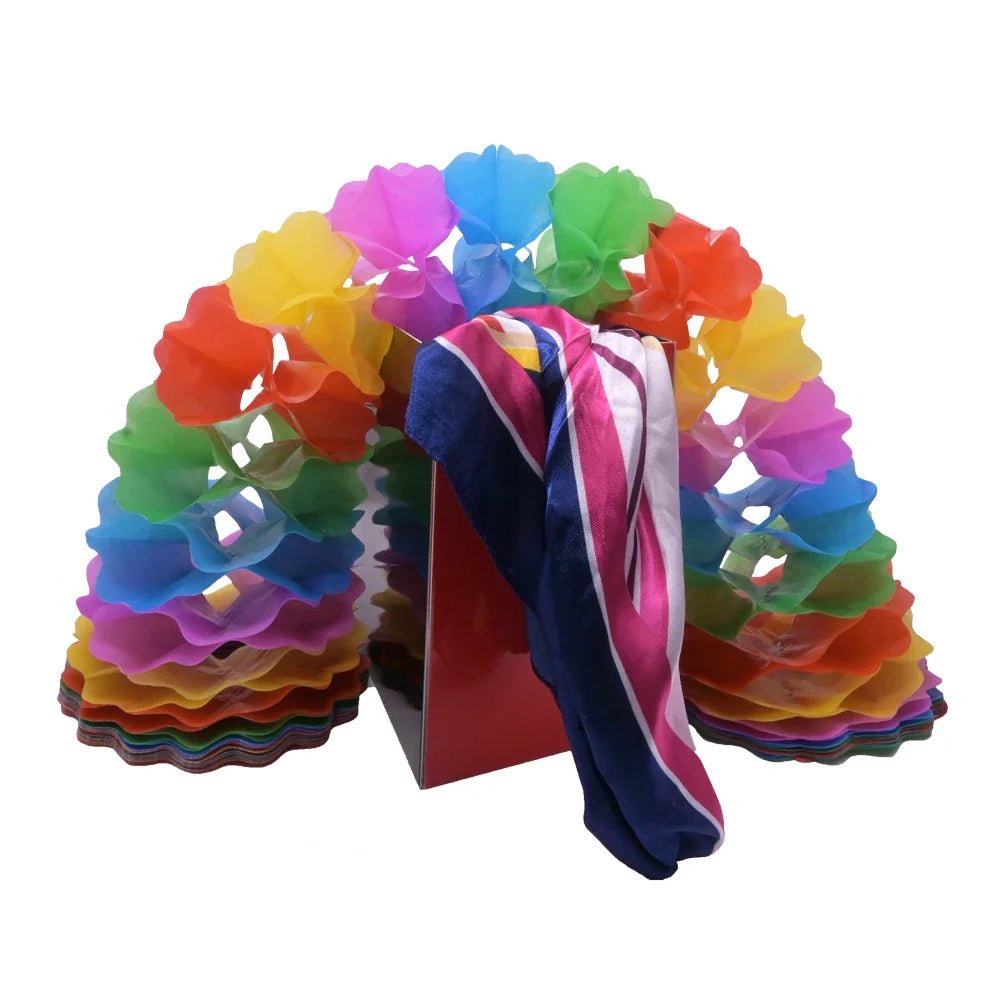 Easy Magic Tricks Box Set With Colourful Flower & Scarves