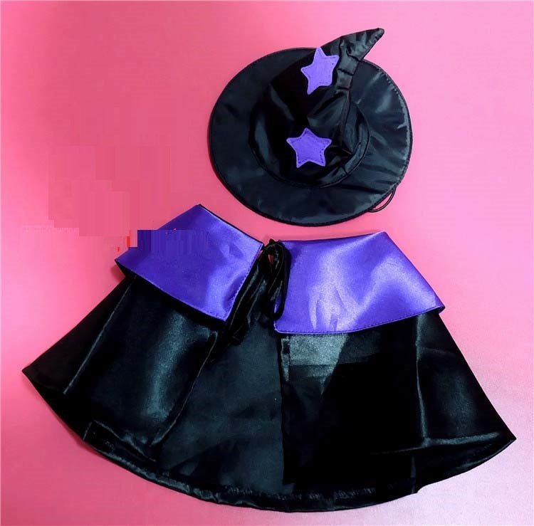 Pet Wizard Costume Set: Satin Cloak & Hat for Halloween
