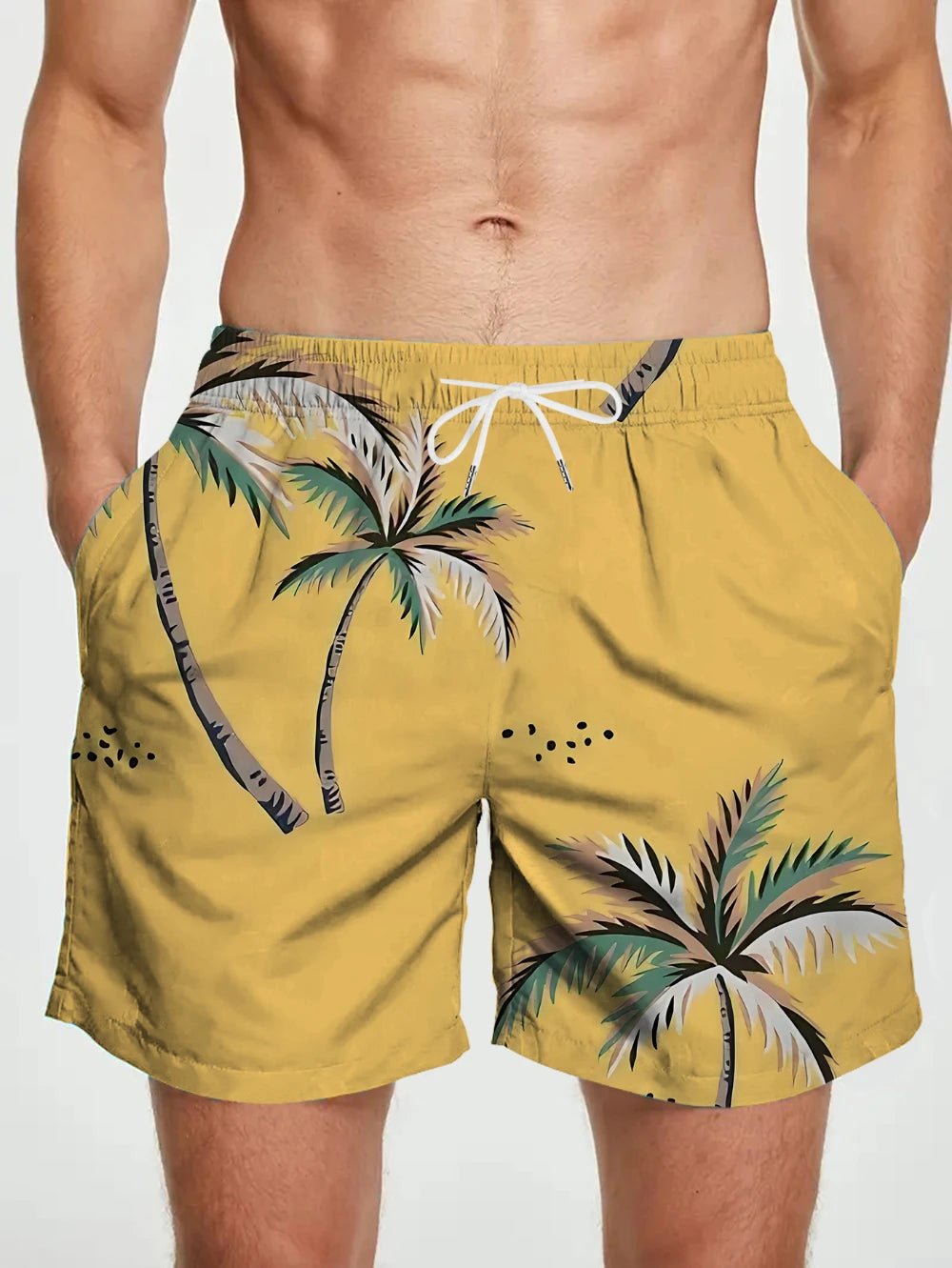 Men's Tropical Palm Tree Shorts - Quick-Dry Beach Wear