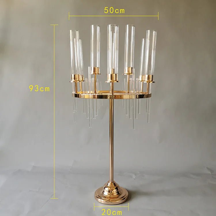 Exquisite 4-Piece Metal Candlestick Holders Set - 9 Heads