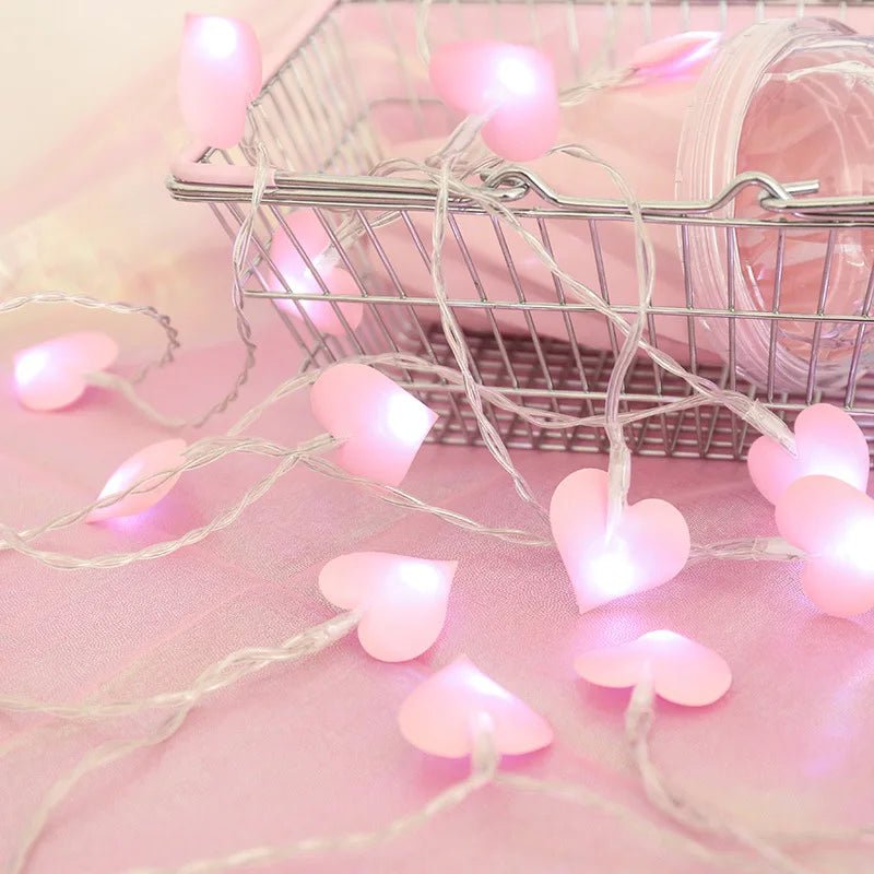 Battery Operated String Lights – Pink Love Hearts For Events
