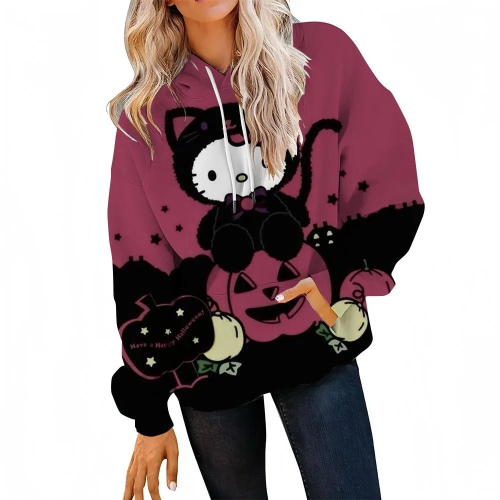 Plus Size Hoodie with Hello Kitty Design - Soft Sweatshirt