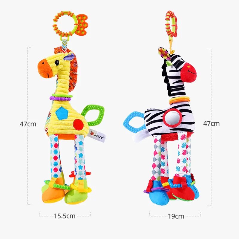 Plush Giraffe Zebra Handbell Rattles for Babies - Cake Pops Parties