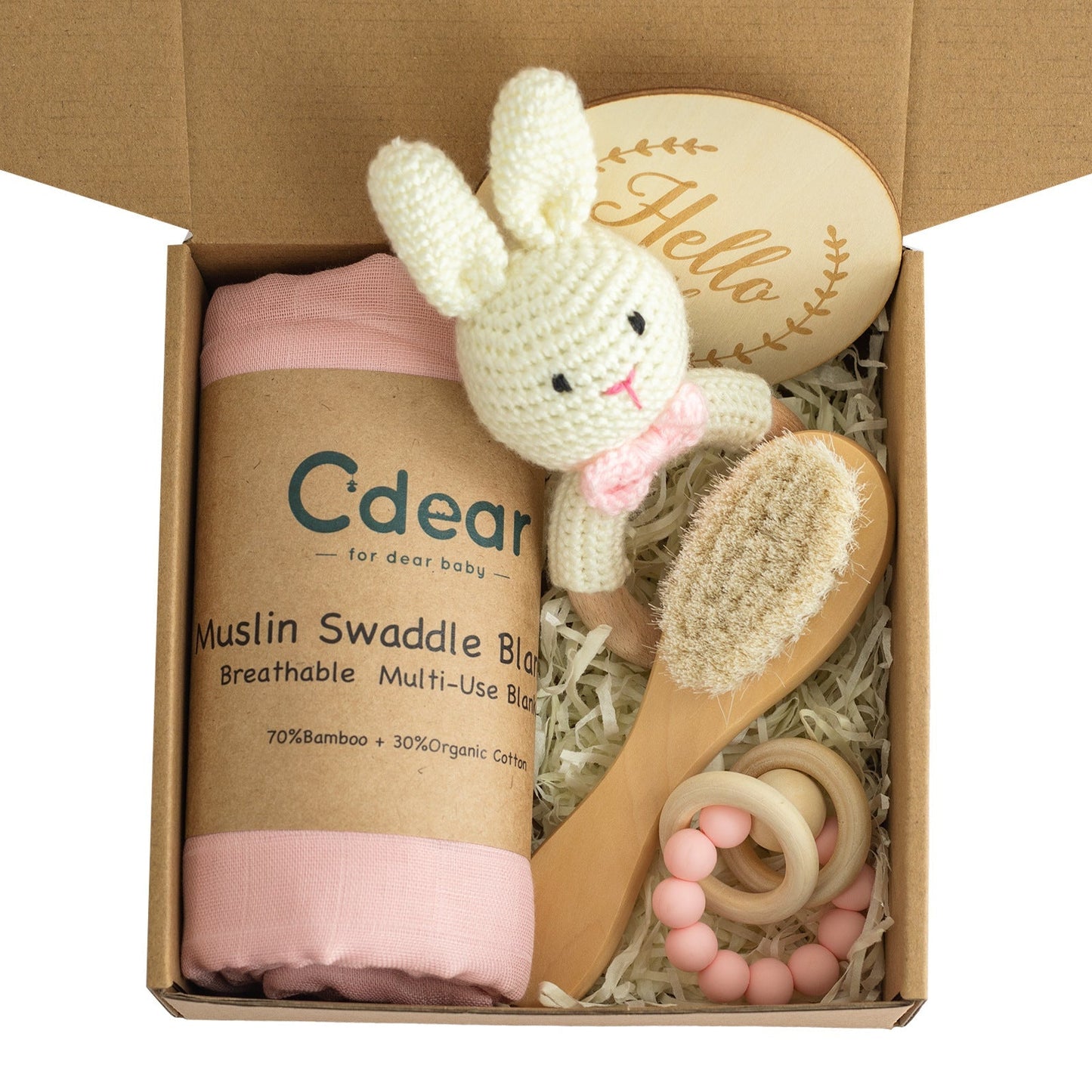 Baby Teething Toy Set With Bamboo Blanket – Soothing Gift