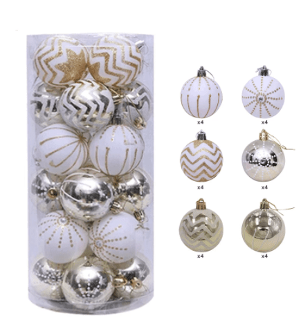 Christmas Decoration Balls - Elegant White & Blue Ornaments