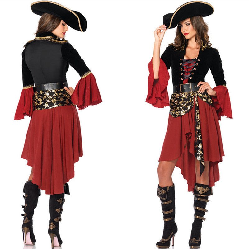 Womens Pirate Costume - Red Pirate Queen Outfit for Cosplay
