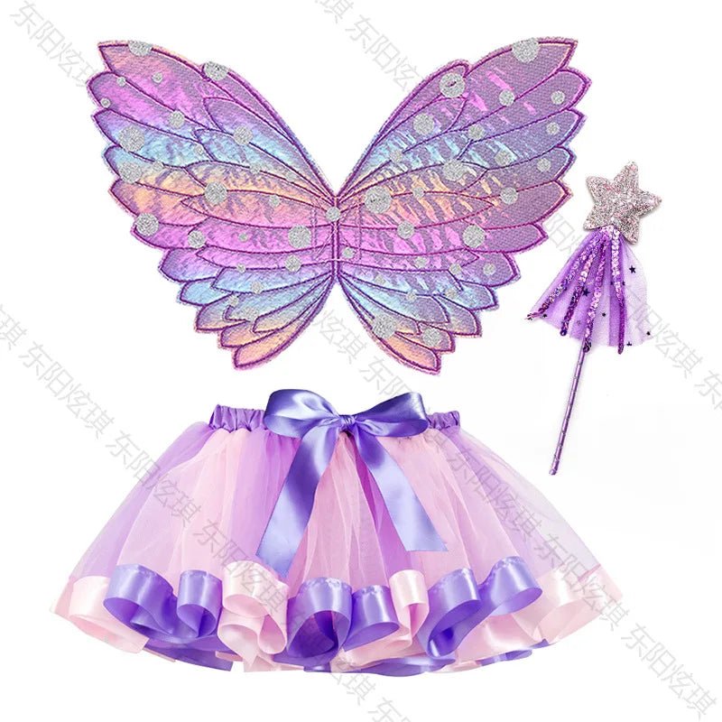 Magical Fairy Dress Set with Butterfly Wings & Skirt