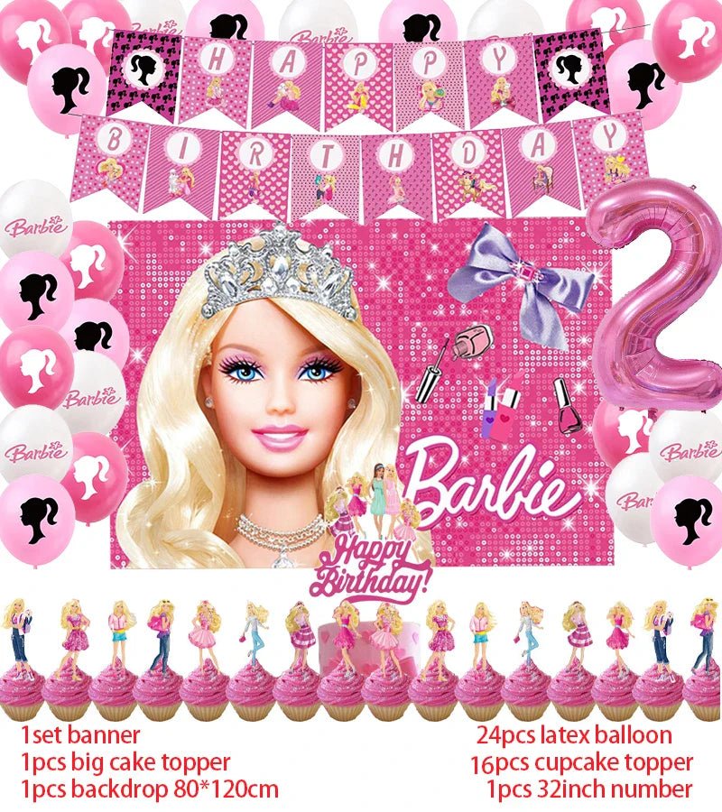 Complete Princess Theme Decorations Kit - 15+ Party Supplies