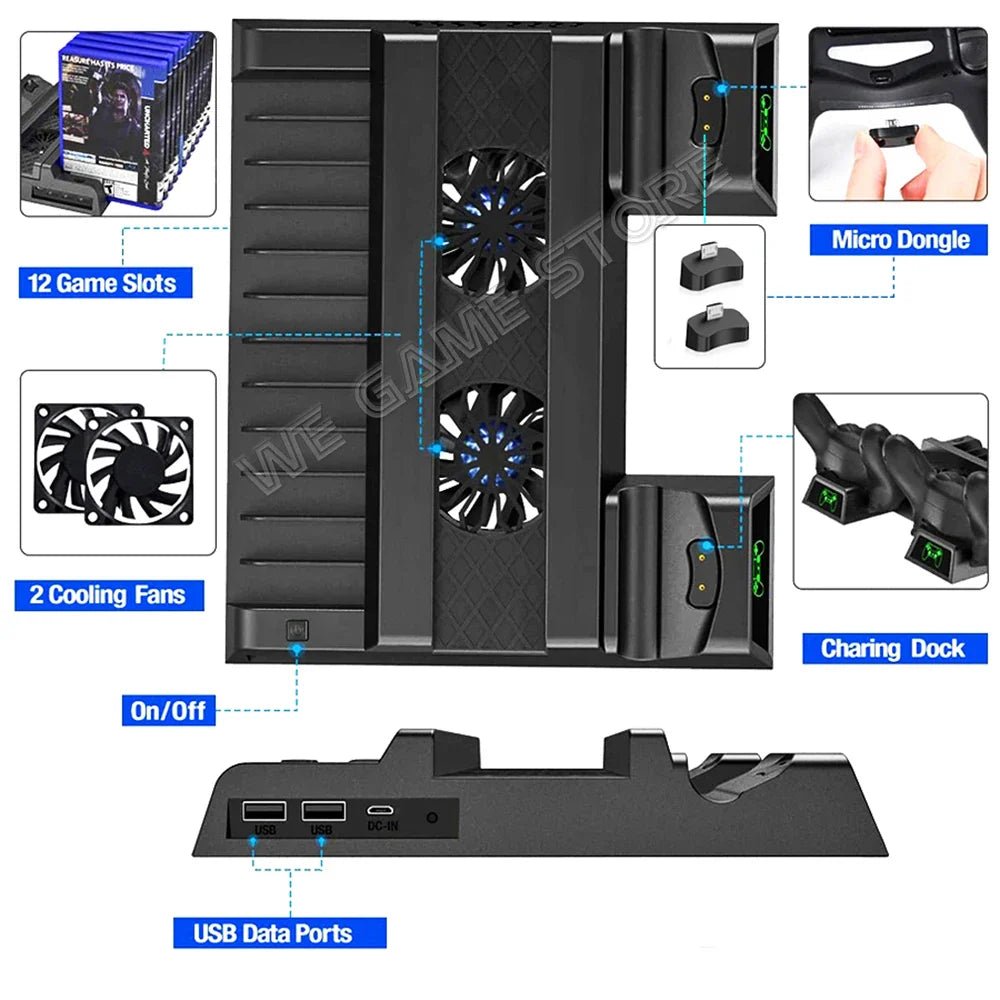 PS4 Cooling Fan Stand & Dual Controller Charger - Cake Pops Parties