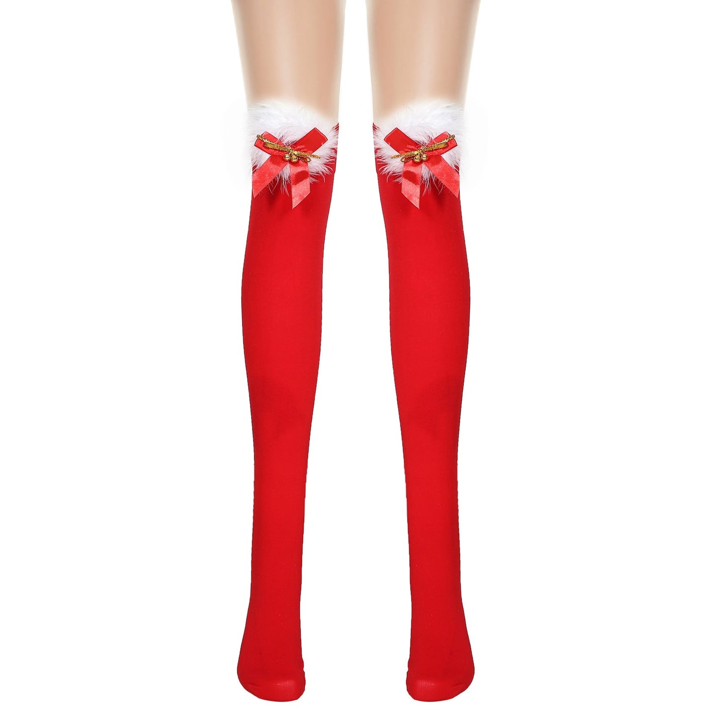 Elegant Red Long Bow Holiday Stockings for Gifts & Decor