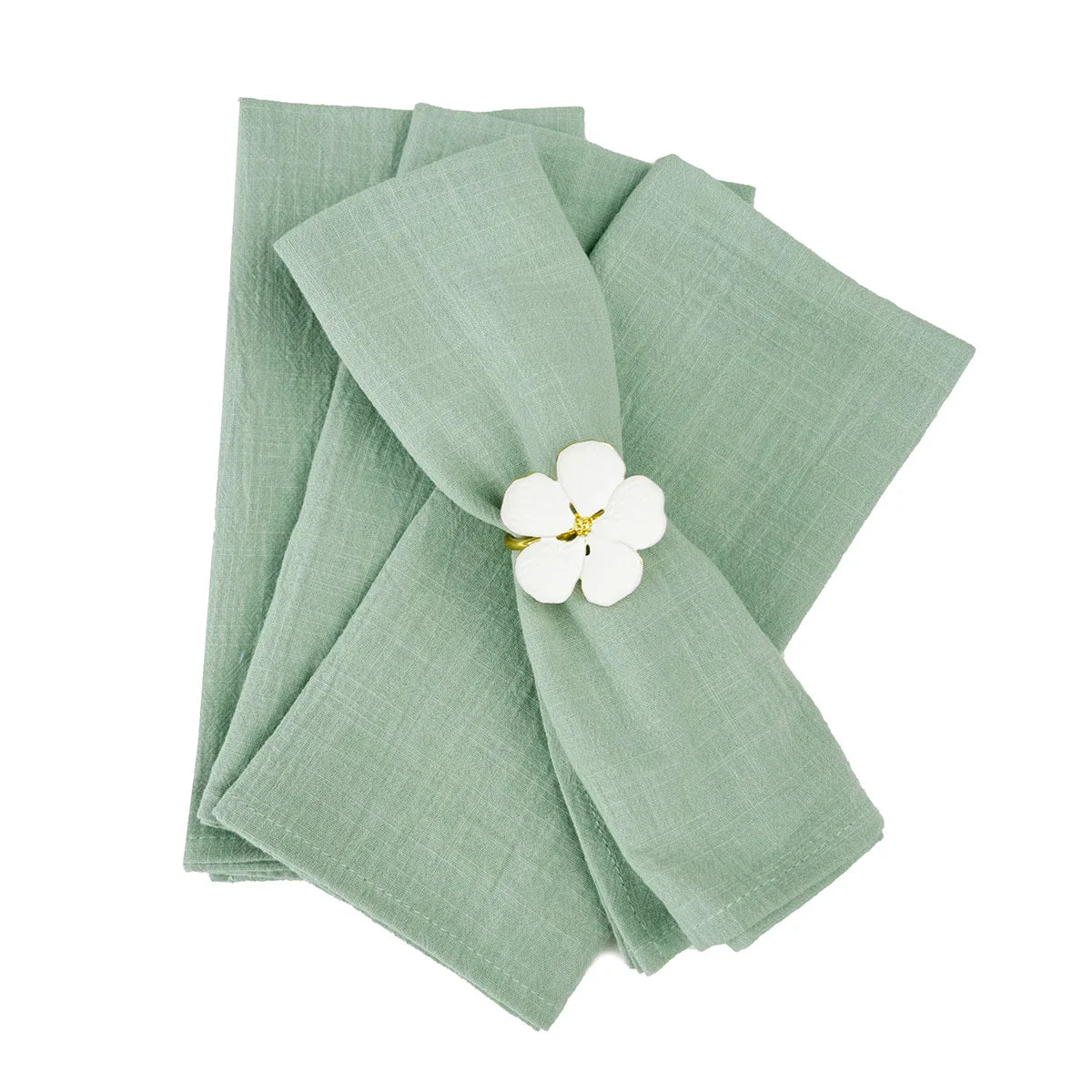 Set Of 4 Rustic Blue Cotton Napkins Set For Elegant Table Décor